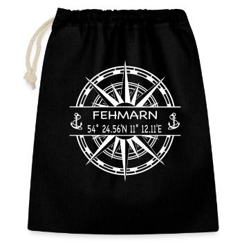Fehmarn - Geschenkbeutel aus Baumwolle (40 x 50 cm) - Schwarz - Vorne