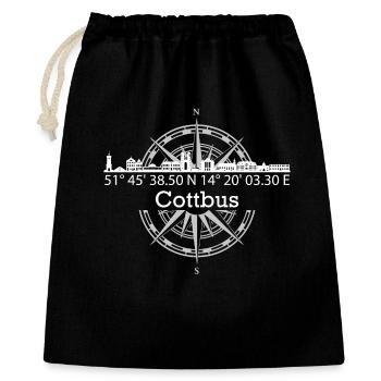 Koordinaten Cottbus - Geschenkbeutel aus Baumwolle (40 x 50 cm) - Schwarz - Vorne