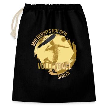 Mir reichts, ich geh Volleyball spielen - Geschenkbeutel aus Baumwolle (40 x 50 cm) - Schwarz - Vorne