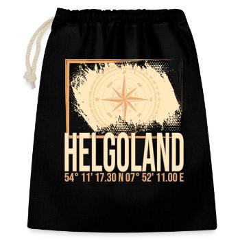 Helgoland Koordinaten - Geschenkbeutel aus Baumwolle (40 x 50 cm) - Schwarz - Vorne
