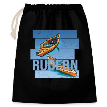 Rudern - Geschenkbeutel aus Baumwolle (40 x 50 cm) - Schwarz - Vorne