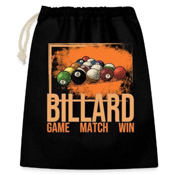 Game - Match - Win - Billard - Geschenkbeutel aus Baumwolle (40 x 50 cm) - Schwarz - Vorne