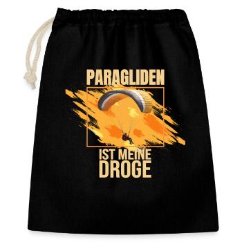 Paragliden ist meine Droge - Geschenkbeutel aus Baumwolle (40 x 50 cm) - Schwarz - Vorne