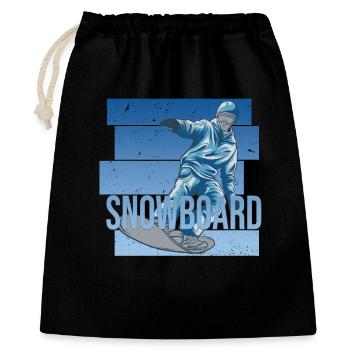 Snowboard - Geschenkbeutel aus Baumwolle (40 x 50 cm) - Schwarz - Vorne