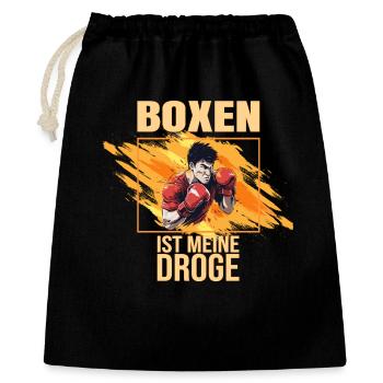 Boxen ist meine Droge - Geschenkbeutel aus Baumwolle (40 x 50 cm) - Schwarz - Vorne