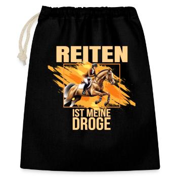 Reiten ist meine Droge - Geschenkbeutel aus Baumwolle (40 x 50 cm) - Schwarz - Vorne