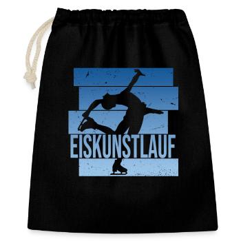 Eiskunstlauf - Geschenkbeutel aus Baumwolle (40 x 50 cm) - Schwarz - Vorne