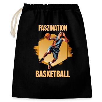 Faszination Basketball - Geschenkbeutel aus Baumwolle (40 x 50 cm) - Schwarz - Vorne