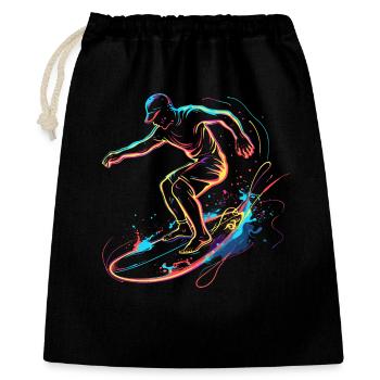 Surfing Boy Retrowave - Gift Bag 40 x 50 cm - black - Front