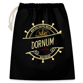 Mein Herz schlägt Wellen - Dornum - Geschenkbeutel aus Baumwolle (40 x 50 cm) - Schwarz - Vorne