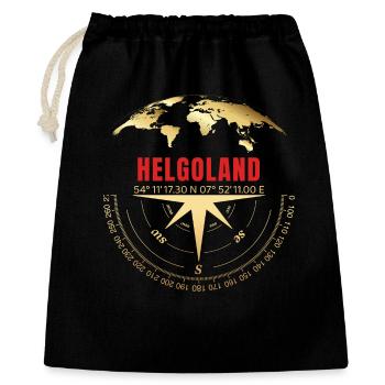 Koordinaten Helgoland - Geschenkbeutel aus Baumwolle (40 x 50 cm) - Schwarz - Vorne