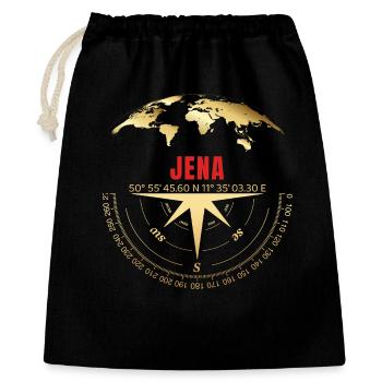Koordinaten Jena - Geschenkbeutel aus Baumwolle (40 x 50 cm) - Schwarz - Vorne