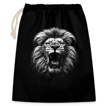 Lion rugissant - Sac cadeau 40 x 50 cm - noir - Devant