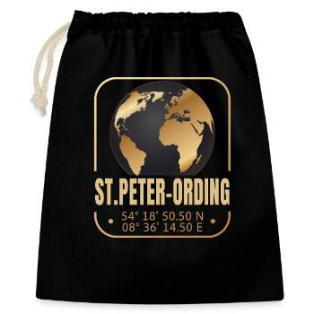 St.Peter-Ording - Geschenkbeutel aus Baumwolle (40 x 50 cm) - Schwarz - Vorne