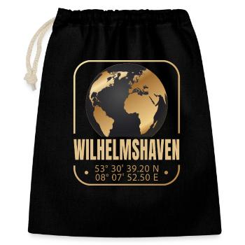 Wilhelmshaven - Geschenkbeutel aus Baumwolle (40 x 50 cm) - Schwarz - Vorne