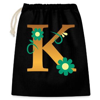 K - Geschenkbeutel aus Baumwolle (40 x 50 cm) - Schwarz - Vorne
