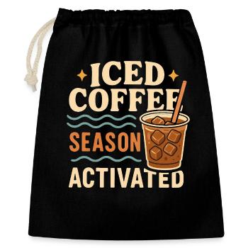 Eiskaffee-Saison - Geschenkbeutel aus Baumwolle (40 x 50 cm) - Schwarz - Vorne