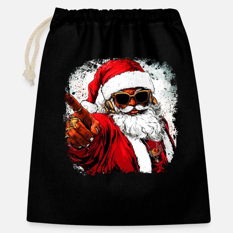 Santa Claus Hip Hop - Gavepose 40 x 50 cm - sort