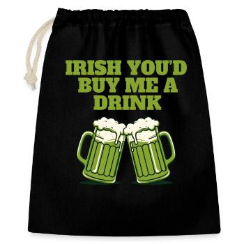 Irlandais Tu m’offrirais un verre - Sac cadeau 40 x 50 cm - noir - Devant