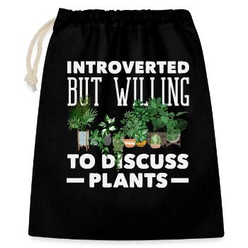 Introvert Discuss Plants Funny - Gift Bag 40 x 50 cm - black - Front