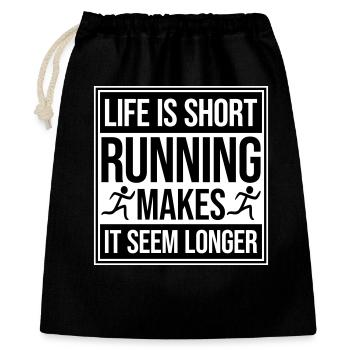 Life Is Short Running Makes It Seem Longer Funny - Gift Bag 40 x 50 cm - black - Front