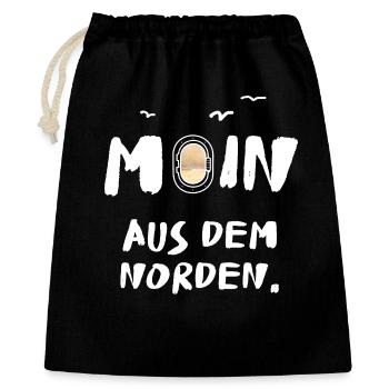 moin aus dem norden - Geschenkbeutel aus Baumwolle (40 x 50 cm) - Schwarz - Vorne