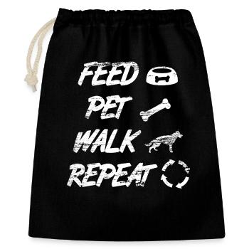 Feed Pet Walk Repeat - Gift Bag 40 x 50 cm - black - Front