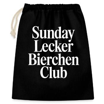 Sunday Lecker Bierchen Club - Geschenkbeutel aus Baumwolle (40 x 50 cm) - Schwarz - Vorne