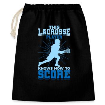 Boy playing lacrosse - Gift Bag 40 x 50 cm - black - Front