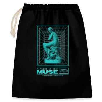 Statue au néon dans le cyberespace - Sac cadeau 40 x 50 cm - noir - Devant