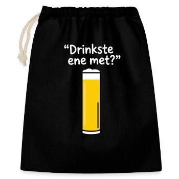 Drinkste ene met? Kölsch Karneval - Geschenkbeutel aus Baumwolle (40 x 50 cm) - Schwarz - Vorne
