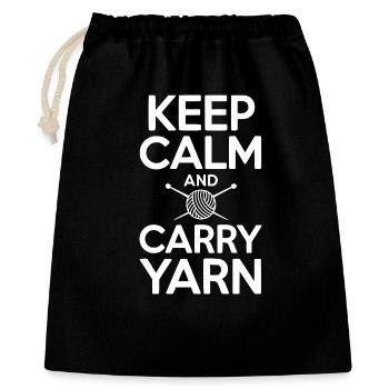 Keep Calm and Carry Yarn - Gift Bag 40 x 50 cm - black - Front