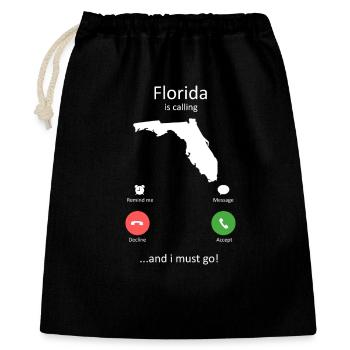 Florida Calling und I Must Go Phone Interface-Kunst - Geschenkbeutel aus Baumwolle (40 x 50 cm) - Schwarz - Vorne