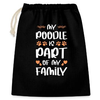 Mon Caniche fait partie de la famille - Sac cadeau 40 x 50 cm - noir - Devant