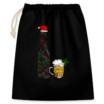 Festive Beer Bottle - Gift Bag 40 x 50 cm - black - Front