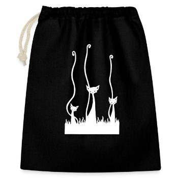 Les trois chats blancs - Sac cadeau 40 x 50 cm - noir - Devant