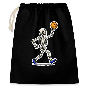 Basketball Skeleton Slam - Geschenkbeutel aus Baumwolle (40 x 50 cm) - Schwarz - Vorne