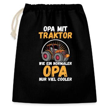 Landwirt Bauernhof Farmer Bauer Opa Großvater Trak - Geschenkbeutel aus Baumwolle (40 x 50 cm) - Schwarz - Vorne