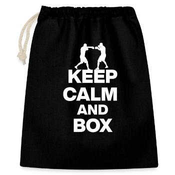 RESTE CALME ET BOXE, PUISSANCE DE COMBATTANT ! MMA OKTAGON w - Sac cadeau 40 x 50 cm - noir - Devant