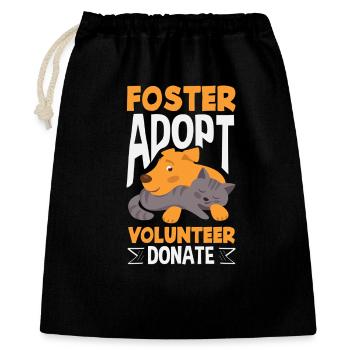 Foster Adopt Volunteer Tierrettung Katze - Geschenkbeutel aus Baumwolle (40 x 50 cm) - Schwarz - Vorne