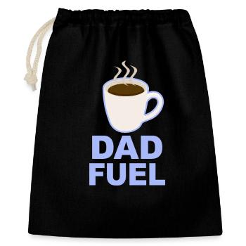 Dad Fuel – Kaffeebetriebenes Papa-Design - Geschenkbeutel aus Baumwolle (40 x 50 cm) - Schwarz - Vorne