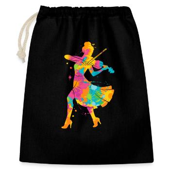 Violon Violoniste coloré Enfants Dames Femmes Violon - Sac cadeau 40 x 50 cm - noir - Devant