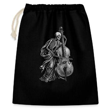 Skeleton joue de la contrebasse - Sac cadeau 40 x 50 cm - noir - Devant