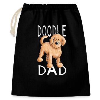 Doodle Dad - Herrchen - Hund - Golden Doodle - Geschenkbeutel aus Baumwolle (40 x 50 cm) - Schwarz - Vorne