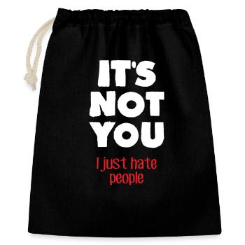 I hate people (dark) - Gift Bag 40 x 50 cm - black - Front