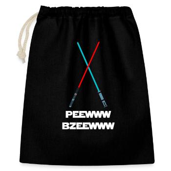 peewww bzeewww lustiges Lichtschwert Lichtschwert Design - Geschenkbeutel aus Baumwolle (40 x 50 cm) - Schwarz - Vorne