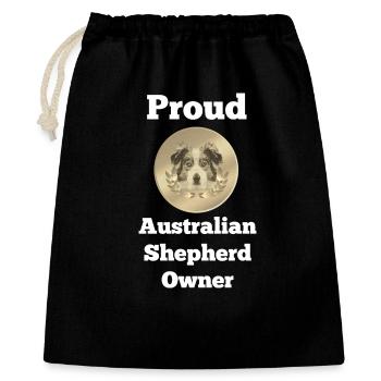 hütehunde, Proud Australian Shepherd Owner - Geschenkbeutel aus Baumwolle (40 x 50 cm) - Schwarz - Vorne