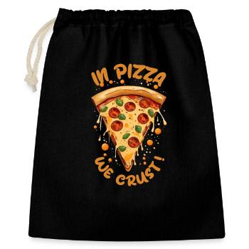 IN PIZZA WE CRUST, VIBRANT PEPPERONI PIZZA SLICE - Gift Bag 40 x 50 cm - black - Front