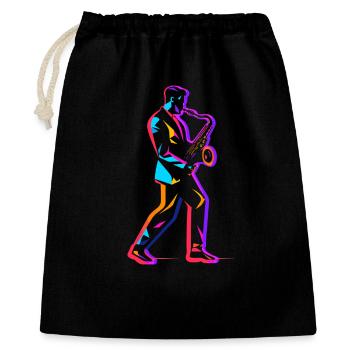 90s saxophone player - Gift Bag 40 x 50 cm - black - Front