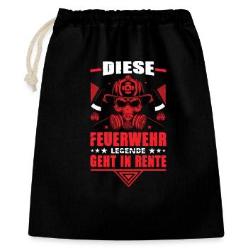 Feuerwehrmann Geschenke Feuerwehr Rettungsdienst - Geschenkbeutel aus Baumwolle (40 x 50 cm) - Schwarz - Vorne